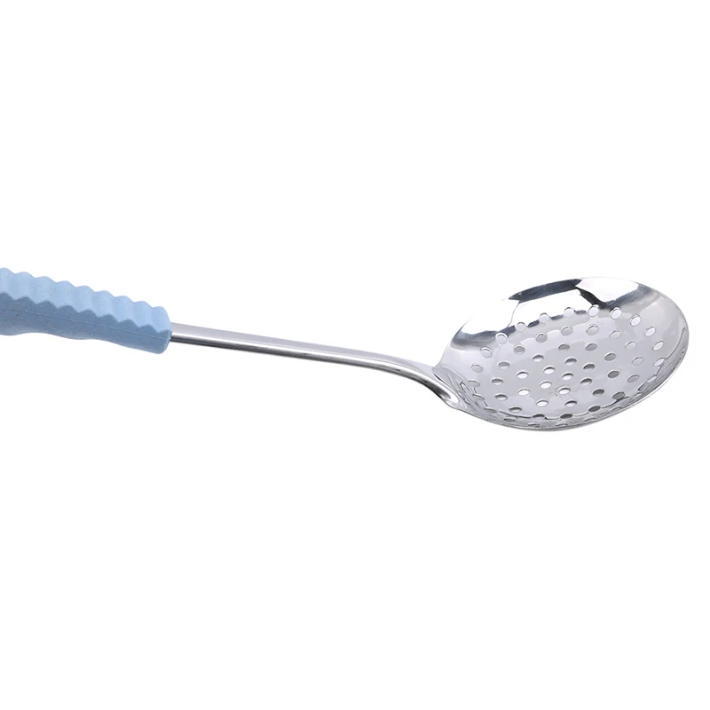 Blue big colander Антипригарная кухонная лопатка с горизонтальными прорезями, набор шпатель, сковорода для яиц, инструменты для приготовления пищи, кухонная ложка - Цвет: Blue big colander