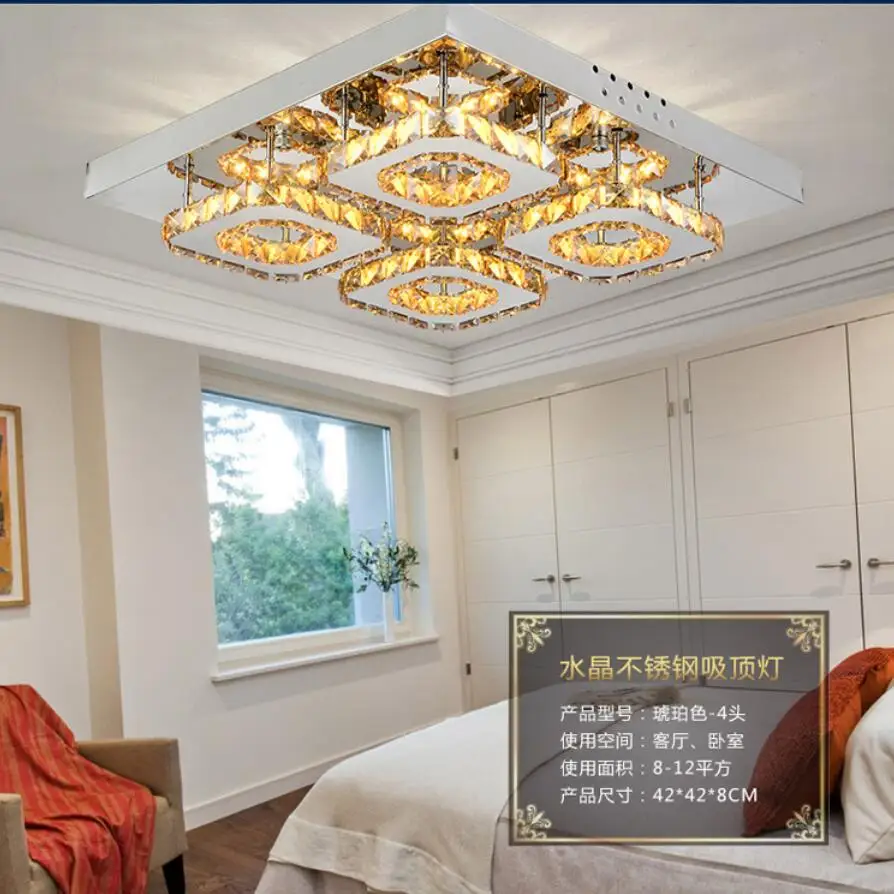 Модные квадратные хрустальные люстры К9 светодиодные лампы высокой мощности