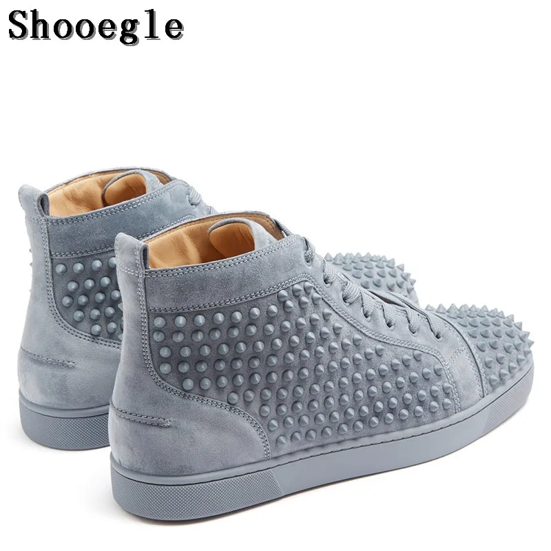 SHOOEGLE/модные Chaussure Homme мужские замшевые стильные кроссовки с шипами мужская обувь