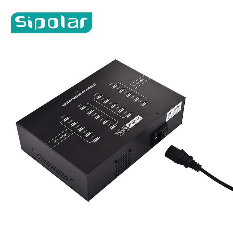 Sipolar 20 портов 110В/220В USB зарядная станция промышленное зарядное устройство с