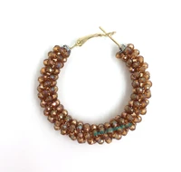 wholesale handmade ethnic jewellery crystal beaded drop earrings summer style nickel free earrings