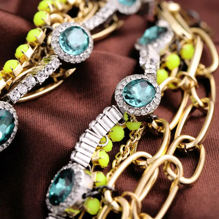 Женское Ожерелье с перьями ожерелье из крупного зеленого и красного золота Лидер