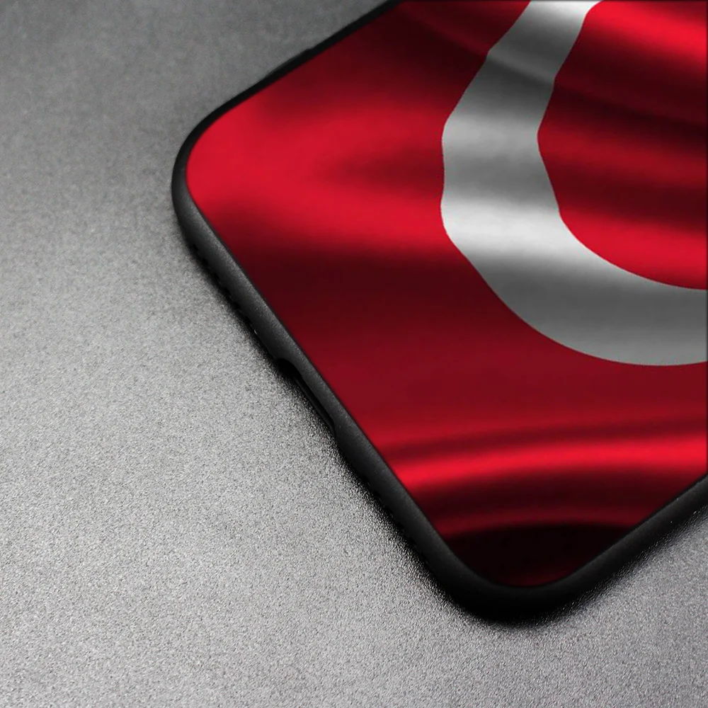 Turkey Turkish Flag Black Scrub Anti-knock TPU Silicone Case Cover for iPhone X XS XR XS 11 11Pro Max 7 8 6 6S 5 5S SE Plus