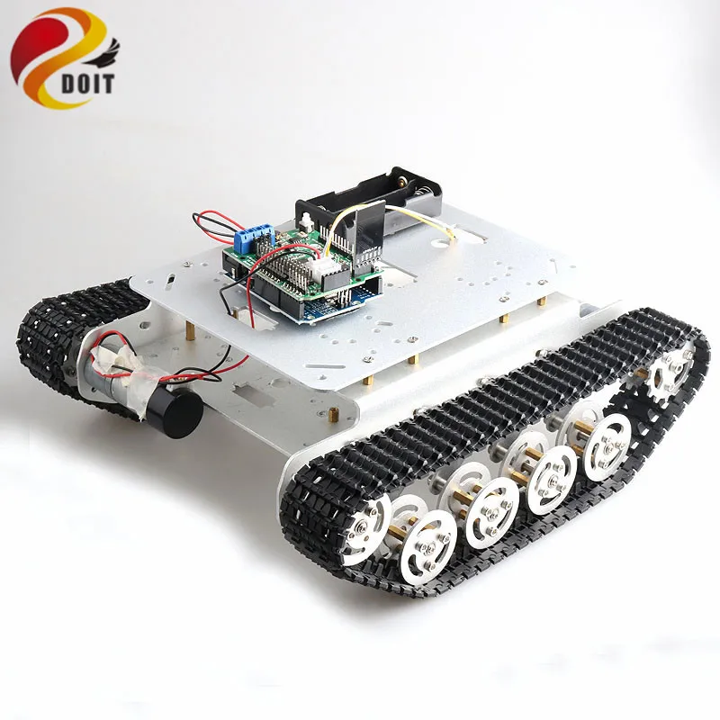 RC Smart Robot Tank Шасси Роботизированная база с двойным двигателем постоянного тока +
