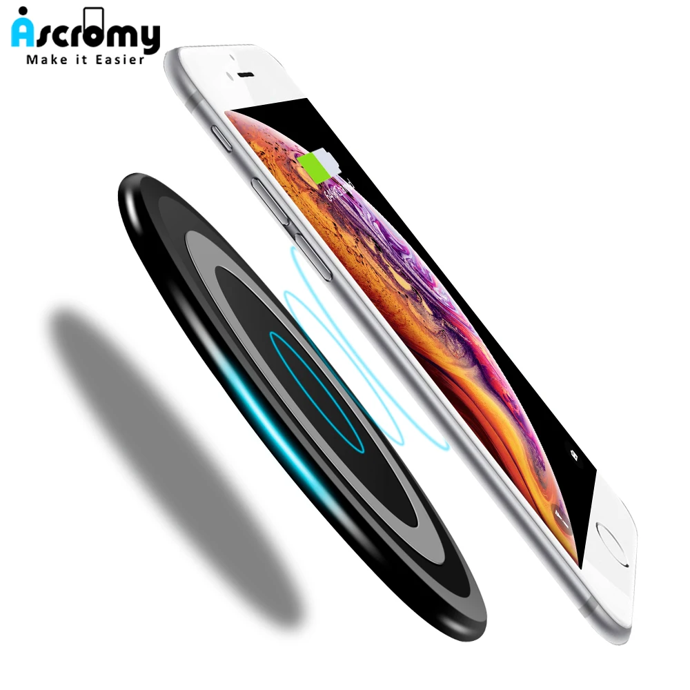 Ascromy водонепроницаемый беспроводной зарядный коврик для iPhone XS Max XR X 8 Plus Samsung S8 S9 Mini