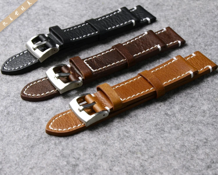Ремешок для часов из натуральной кожи ремешок lontines/Mido/Tissot/Seiko 18 мм 19 20 21 22 23 желтый