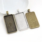 Новая мода 5 шт 19x38 мм Внутренний размер Прямоугольник Кабошон База Установка Подвески, подходит 19*38 мм Прямоугольные Стеклянные Кабошоны