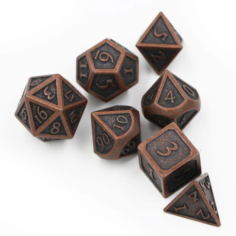 IMDG 7 шт./компл. креативная РПГ игра игральные кости многогранные металлические DND