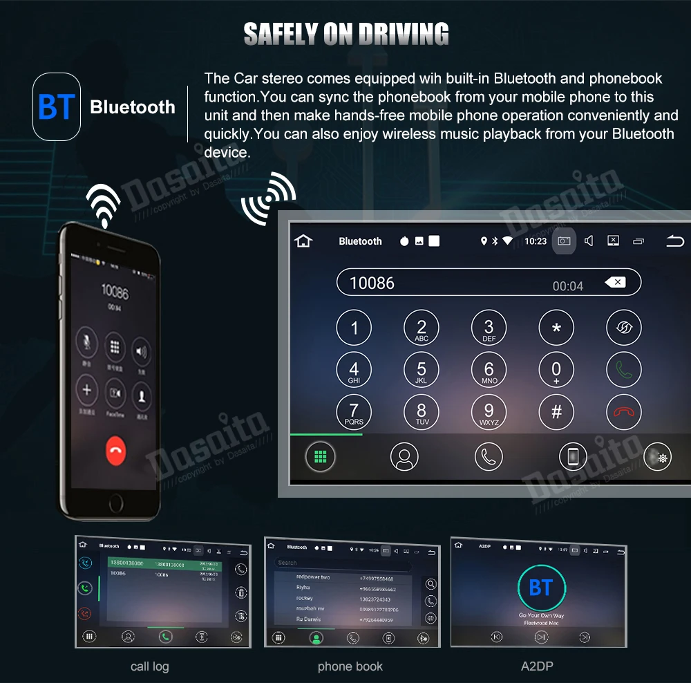 Dasaita 10," Android 9,0 Автомобильный gps плеер Navi для peugeot 208 2008 с 2G+ 16G четырехъядерный стерео радио мультимедиа без DVD 4G