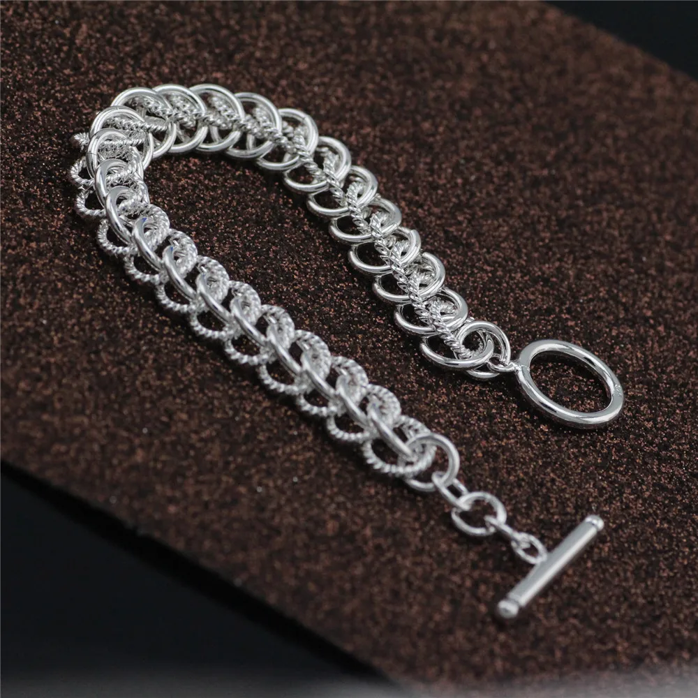 Женский серебряный браслет с подвесками со старыми волнами восстанавливающим