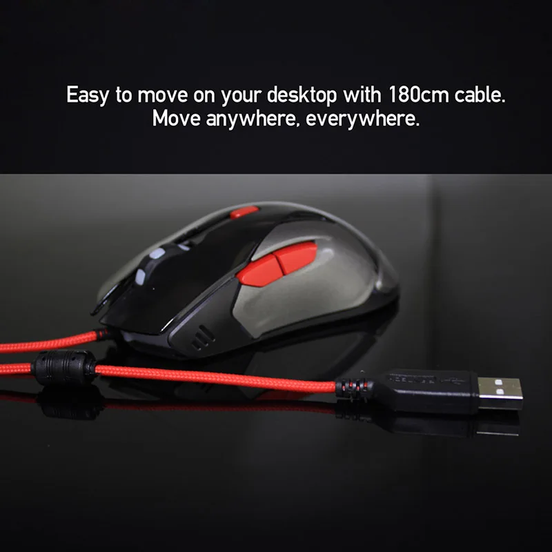 2019 Горячая игровая мышь проводная USB 6D кнопки DPI 4 режима 1 8 м светодиодная