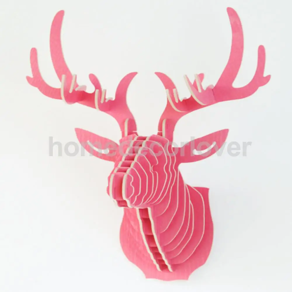 3D деревянные DIY модели настенные подвесные животные дикая природа голова оленя