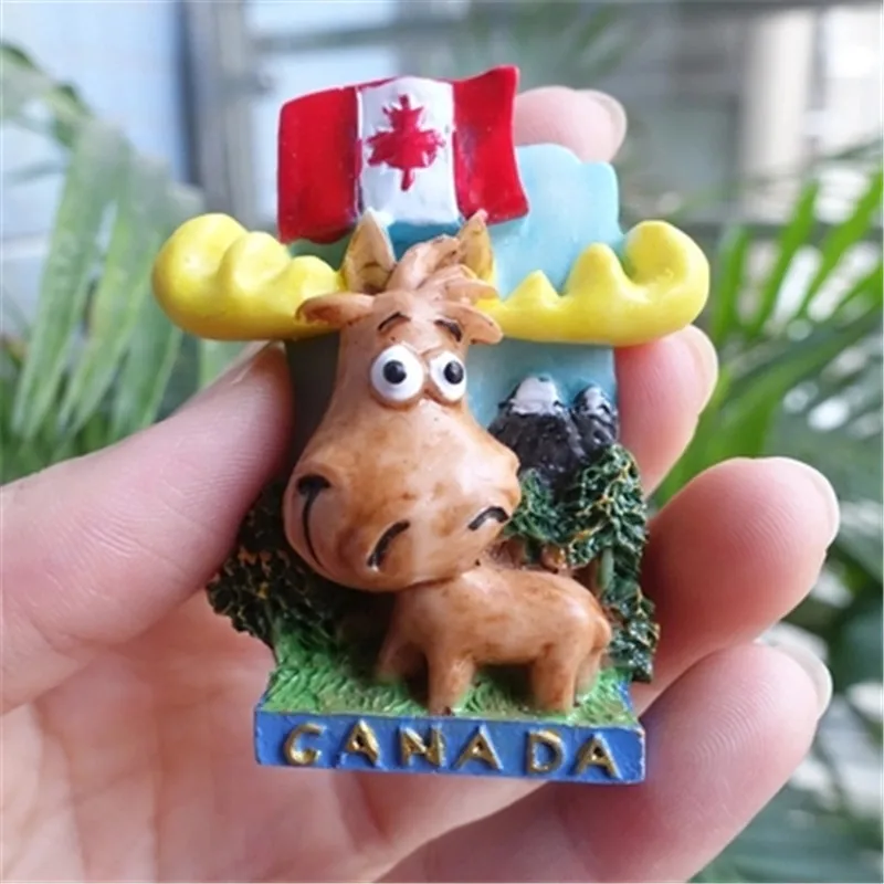 Канада магнит милый олень и флаг 3D смолы магниты на холодильник Туризм Сувенир