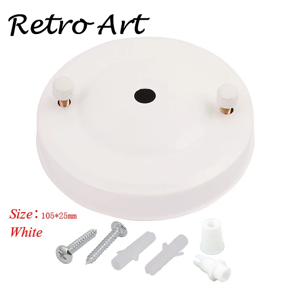 White D100mm старинный металлический потолочный в виде розетки в ретро стиле потолочный навес с Зажим для шнура-хром - Цвет: White