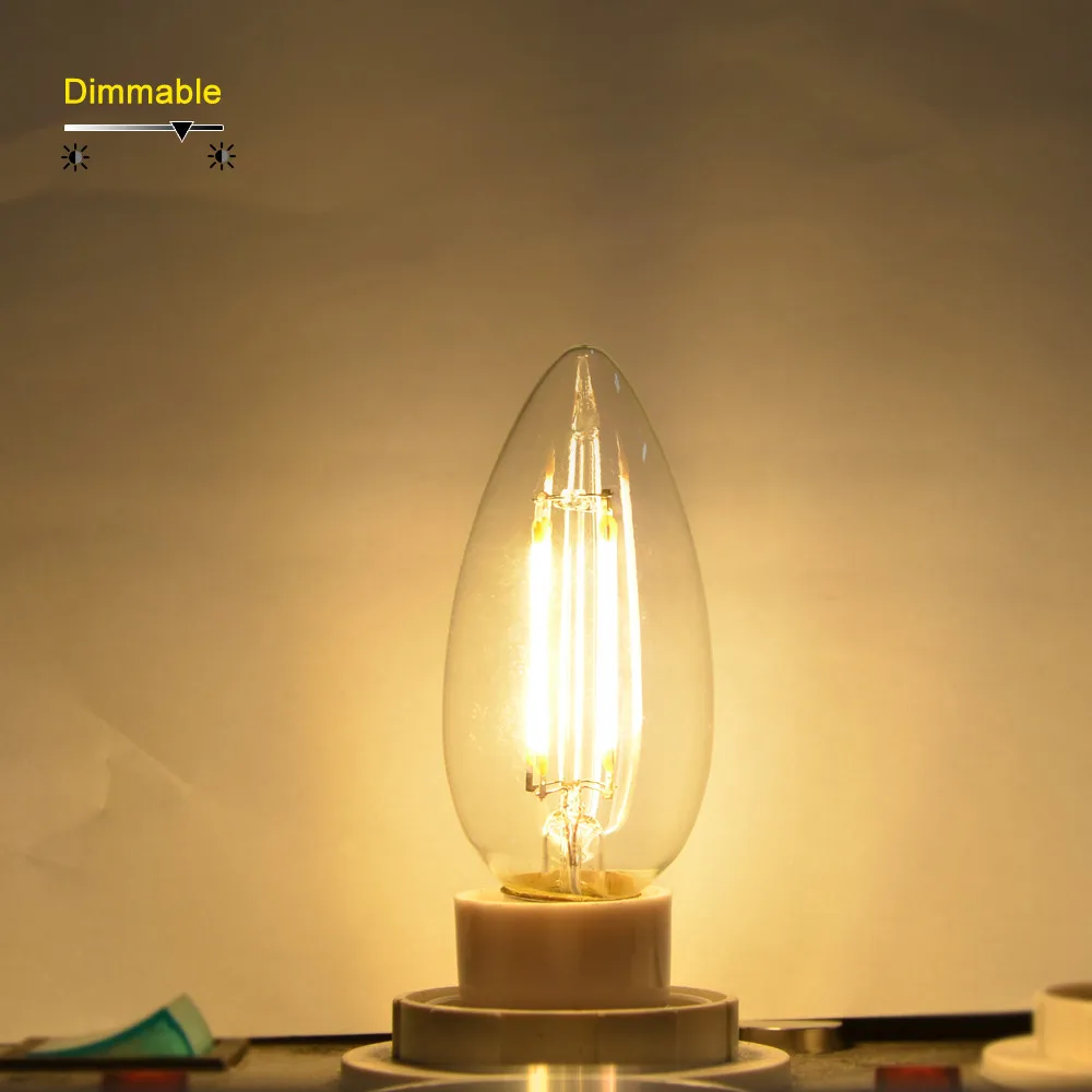 Светодиодсветильник лампа накаливания E14 со стеклянным корпусом 220 В 110 120 2 Вт 4 6