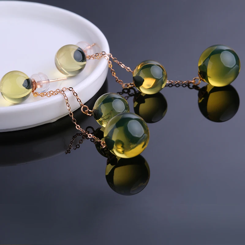 Robira модные милые серьги с ушками женские модели длинные 18 К золото съемные