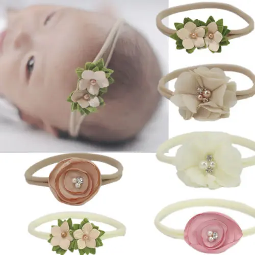 3Pcs Newborn Kid Headband Elastic Cloth Baby Print Floral Hair Band Girl Bowknot | Мать и ребенок