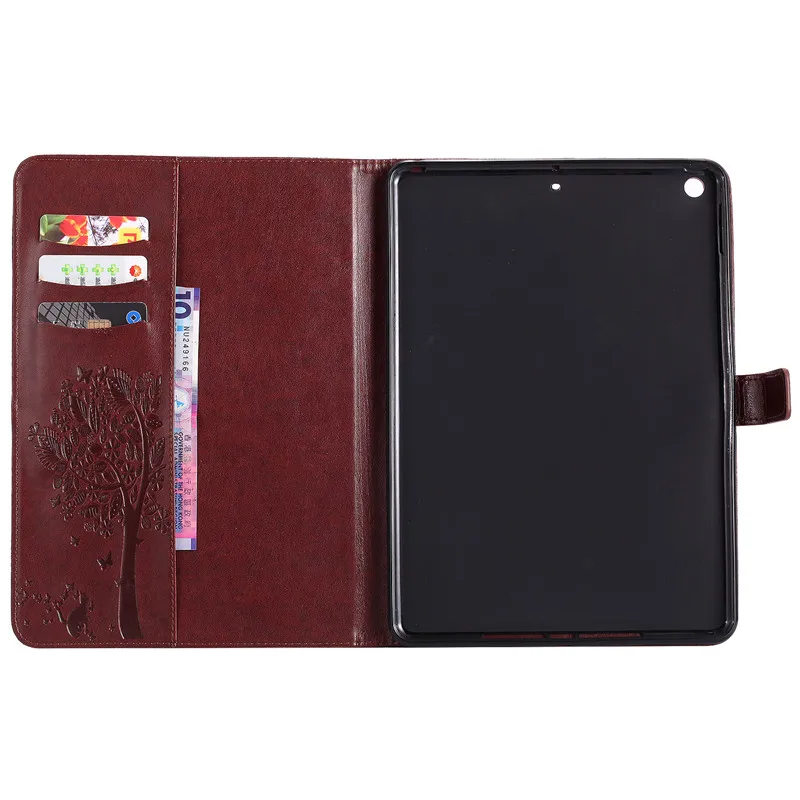 Wekays для iPad 9 7 2017 A1822 A1823 кожаный чехол с рисунком кота и дерева Apple подставкой