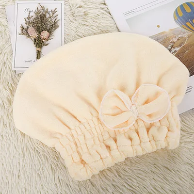 Light Yellow WLIARLEO/розовое, красное полотенце для детей, шапочка для душа для взрослых, полотенце из микрофибры s, мягкие влаговпитывающие банные волосы, полотенце для рук s с бантом toallas - Цвет: Light Yellow