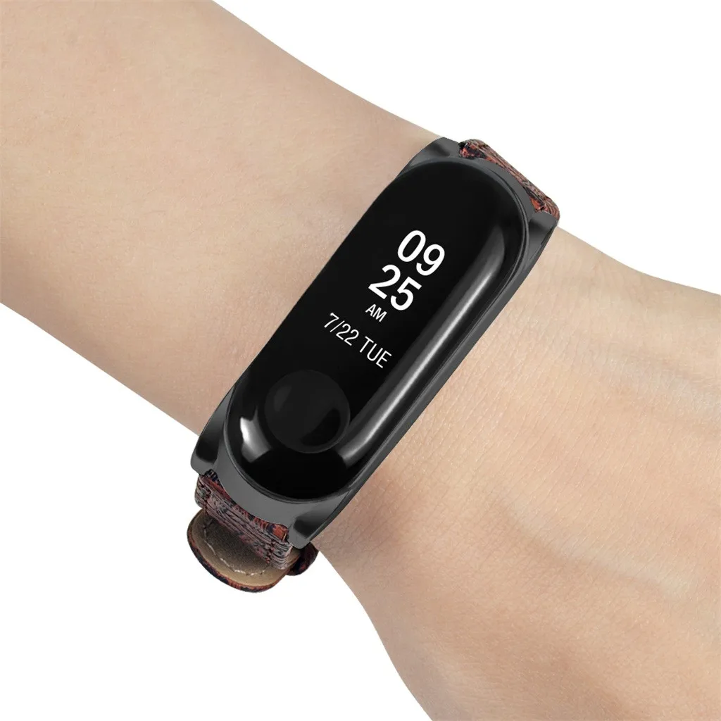 Кожаный ремешок с тканым узором для Xaio mi Band 3, сменный ремешок на запястье Xao mi Xio mi Xiao mi band bnad3, ремешок на запястье