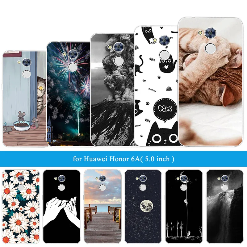 Прозрачный ТПУ чехол для Huawei Honor 6A 5 0 &quotМягкий силиконовый черный матовый