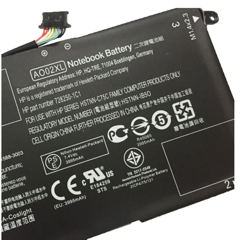 7 4 В 36wh A002XL оригинальный ноутбук Батарея AO02XL для HP ElitePad 1000 G2 HSTNN-LB5O 728250-1C1 728558-005