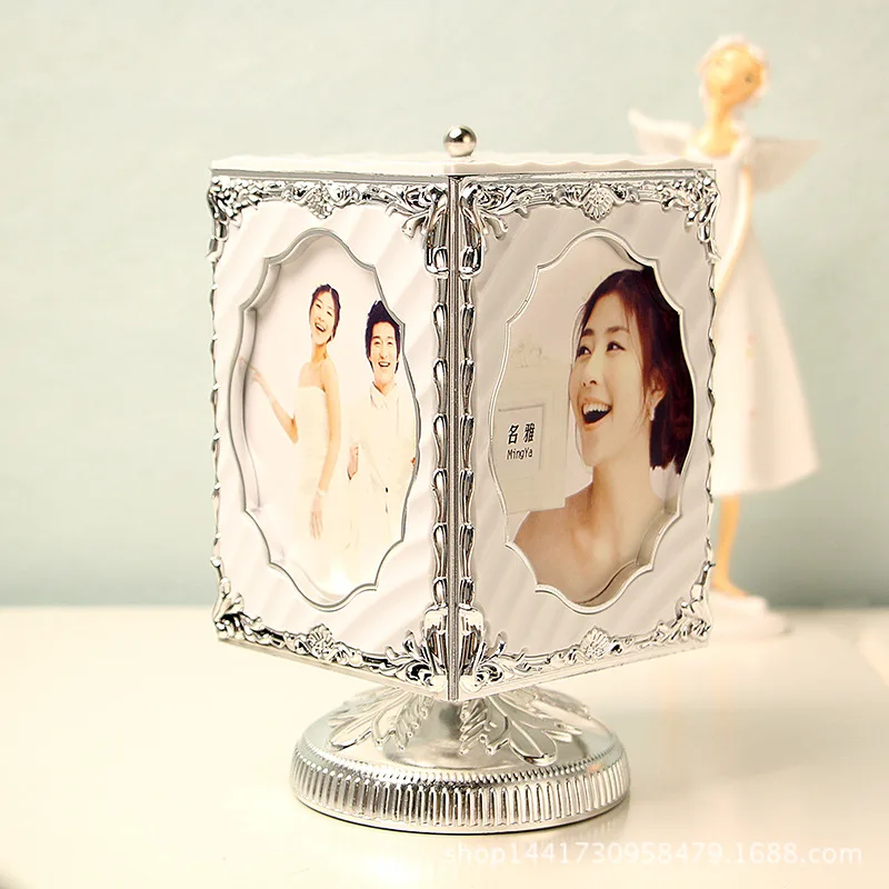 Музыкальная шкатулка творческая поворотная рама настольная фоторамка модные