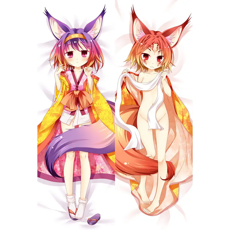 Peach skin Аниме игры без жизни, накидка для подушки, Shiro Dakimakura Чехол для крутых мальчишек 3D двухсторонняя постельное белье облегающие жизнь тела подушку Чехол NG02A - Цвет: Peach skin