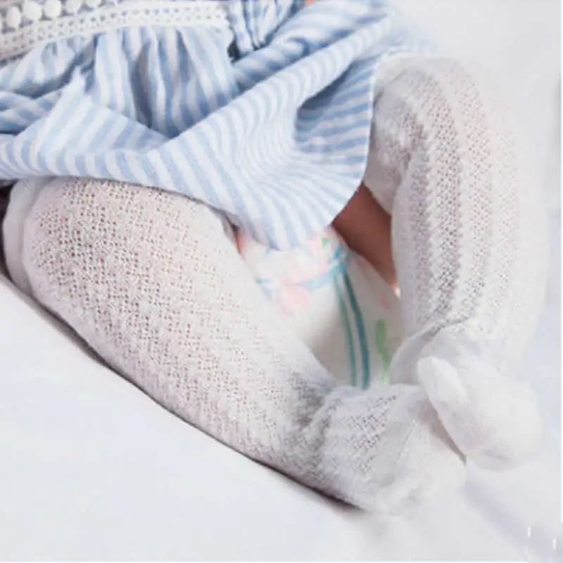 Летние носки для новорожденных тонкие сетчатые свободные однотонные дышащие до