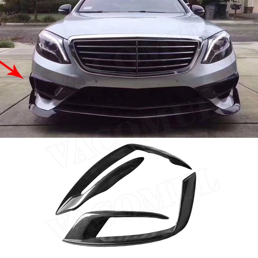Угловой разветвитель для переднего бампера S Class W222 из углеродного волокна Mercedes
