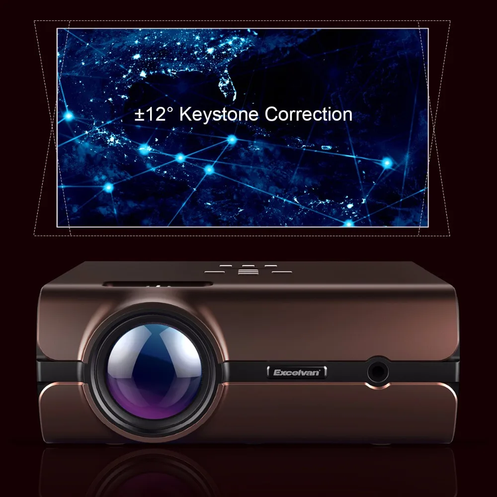 Excelvan BL46 Android 6,0 Bluetooth wifi 2000 люмен ЖК-проектор домашний кинотеатр 1080P светодиодный tv Proyector 1G+ 8G мультимедийный проектор
