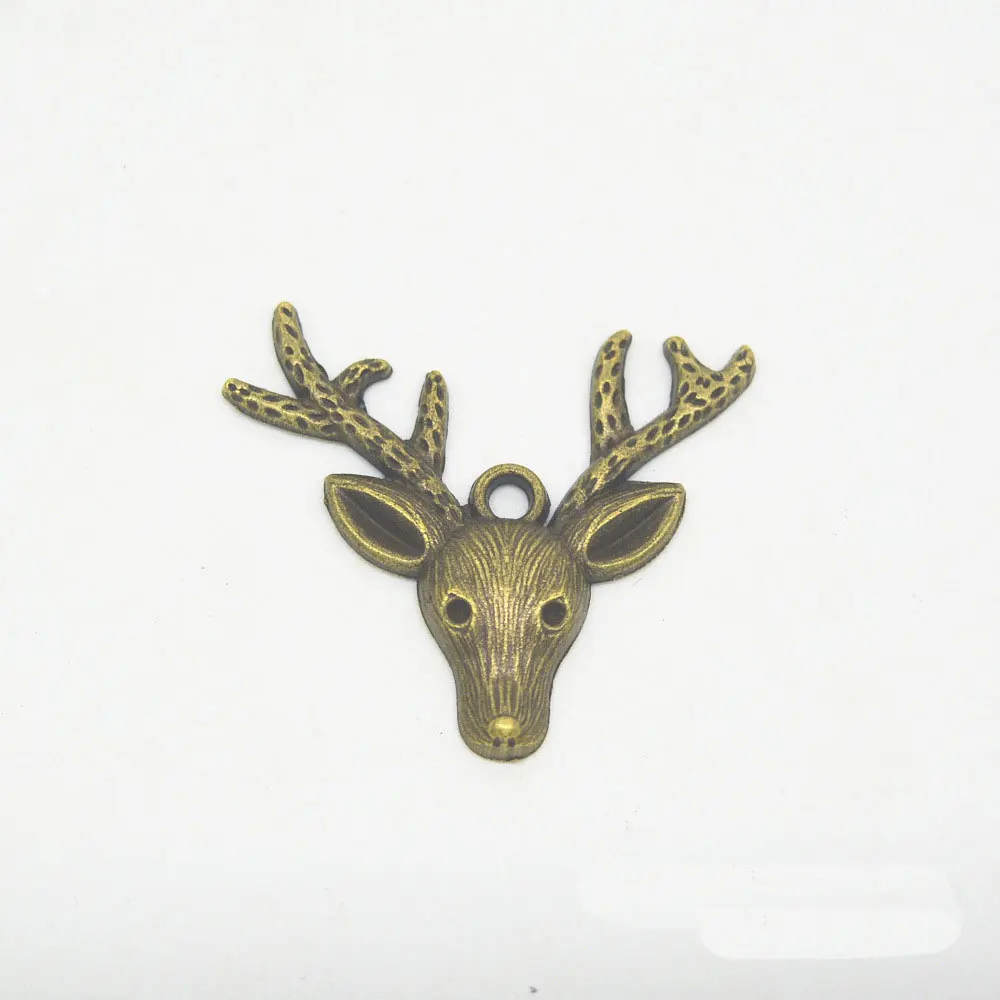 

RAINXTAR Alloy Two Tone Deer Charms Vintage Animal Charms For Christmas Day 50pcs AAC1355