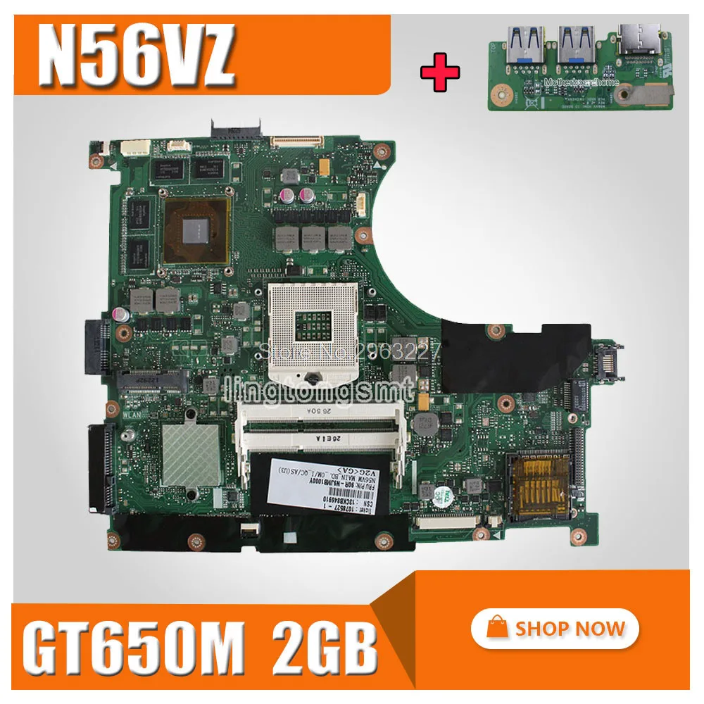 Отправка платы + N56VZ материнская плата GT650 2G для For Asus n56v N56VM N56VJ N56VB ноутбука плата|pga