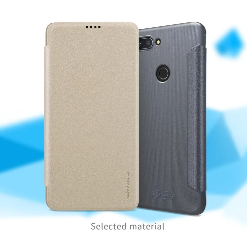 Для Xiaomi Mi 8 Lite флип чехол NILLKIN Sparkle серии пластиковый PU кожаный для откидная крышка