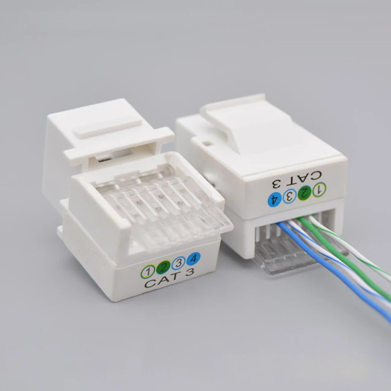 Серебряный край один порт два гнезда CAT3 RJ11 Телефон настенная Передняя панель для