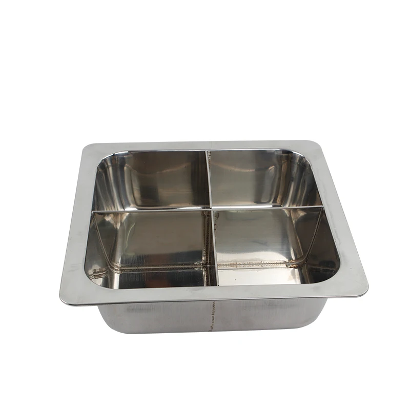 

Chinese Sichuan stainless steel thickening household square Shabu flavors hot pot chafing dish cooker soup warm pot chafingdish