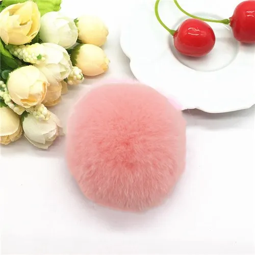 Light pink Настоящий мех кролика мяч 6 см помпон автомобиля помпон кролик мех мяч для брелок Мех DIY сумка Подвески с пушистым кроликом понпончики 1 шт - Цвет: Light pink