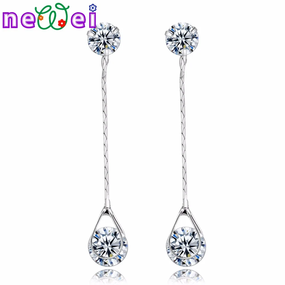 NEWEI Silverstone Teardrop кубического циркония Серьги Подвески Модные украшения для Для
