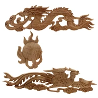 chinese dragon wood carved decal corner appliques frame wall doors furniture woodcarving wedding decoration vintage home decor