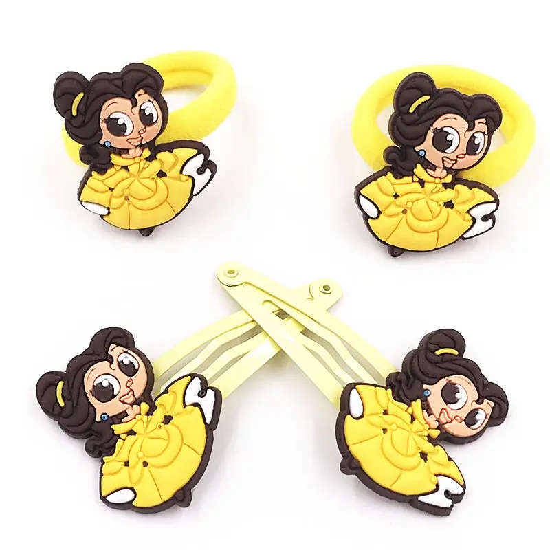 1lot=4pcs Princess Girls Elastic Rubber Bands Hair Ties Gum Cartoon Ponytail Holders Accessories clips BB pins | Детская одежда и