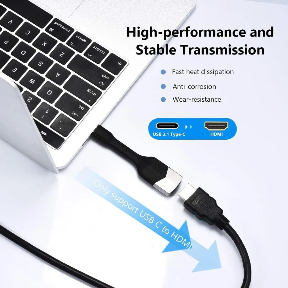 Тип C к HDMI адаптер 4 K HD передачи сигнала USB 3 1 Thunderbolt порта совместимый кабель