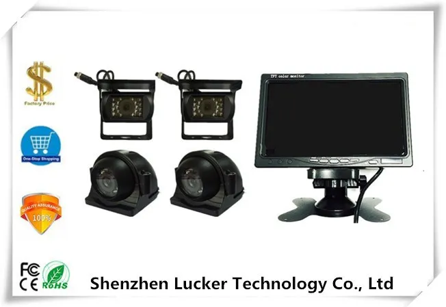 Система видеонаблюдения 7 дюймов монитор 4 Сплит Quad lcd с четырьмя IP67 камера заднего вида DC12-24V автомобиля автобуса грузовика