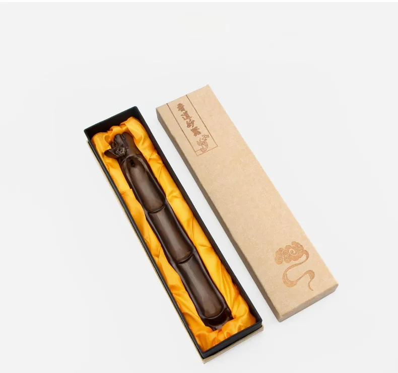 Китайская винтажная керамическая керамика в форме бамбука с цикадой палочка для