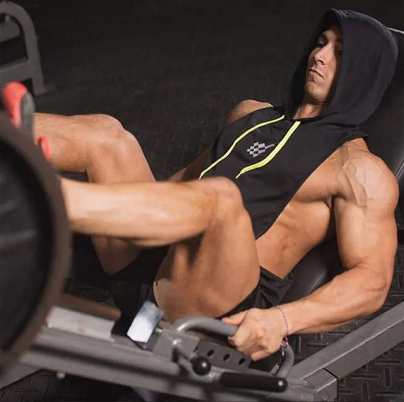 GYMNORTH мужские толстовки с капюшоном, одежда для фитнеса, бодибилдинг, майка, мужская спортивная одежда без рукавов, футболки