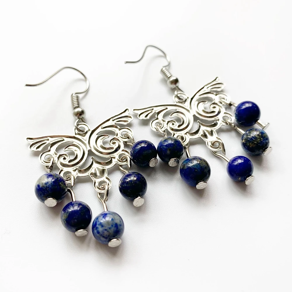 Женские Висячие серьги Bhuann Lapis Lazuli серьги-подвески ручной работы с