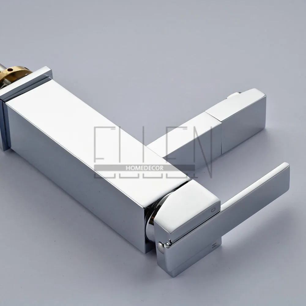 

Solid Copper Bathroom Sink Faucet Mixer Tap Hot and Cold 360 degree Rotate Single Handle Chrome Finished Sink Mixer Tap EL525