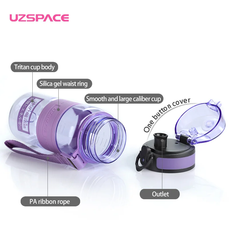 Спортивная бутылка для воды Uzspace Hydration Tritan без БФА 350 мл|Бутылки воды| |