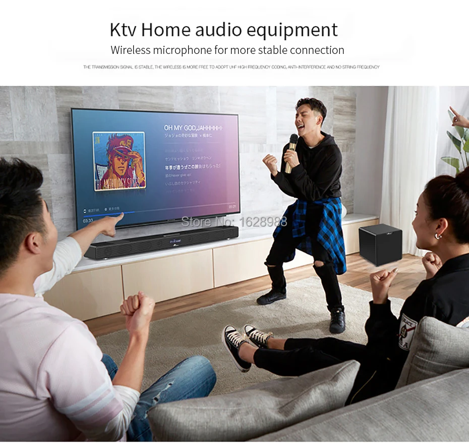 60 Вт A9K беспроводной Саундбар с беспроводным микрофоном K tv сабвуфер Bluetooth Звуковая Панель для ТВ динамик домашний кинотеатр бас AUX TF USB