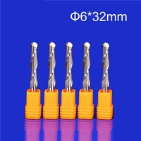 5pcs 6mm 32mm two flutes ball nose bits carbide end mill engraving cutting tools cnc router cutters acryl pvc
