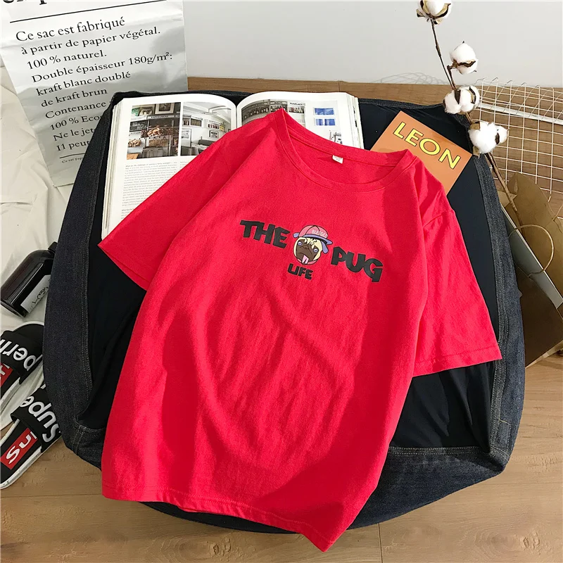 Chuhanting чистого хлопка дамы модные женские футболки свободные большие ярды